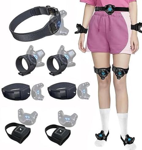 Leg Straps - Vive Trackers Straps for HTC Vive 3.0, 2.0, Ultimate & Tundra | 2 Pk - Adjustable & Breathable, Secure Hold, Durable Build, VR Full Body Tracking (Tackers Not Incl) in Kuwait