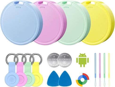 Air Tags for Android,Air Tags-4 Pack Android,Air Tracker Tags with 4 Case,2 Year Battery Life,Google Find Trackers for Google'S Find Hub App,IP65 Waterproof Luggage Air Tracker Tag for Keys in Saudi Arabia