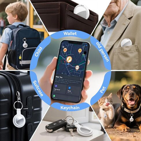 Air Tracker Tags-4 Pack, Item Finders Works with Apple Find My(iOS Only), Air Tracker Tags with 4 Case, Bluetooth Tracker Keys Finder and Item Locator & GPS Trackers for Kids/Pets/Dog/Luggage/Wallet in Kuwait