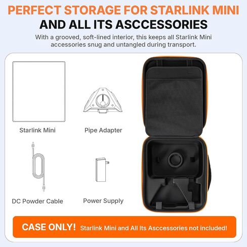 Case for Starlink Mini, Waterproof Shockproof Hard Shell Travel Bag with Dual Carry Options, Lightweight Protective Carrying Case for Starlink Mini Dish and Accessories in Saudi Arabia