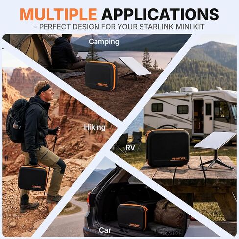 Case for Starlink Mini, Waterproof Shockproof Hard Shell Travel Bag with Dual Carry Options, Lightweight Protective Carrying Case for Starlink Mini Dish and Accessories in Saudi Arabia