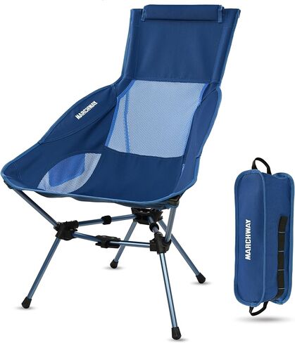 MARCHWAY Lightweight Folding High Back Camping Chair with Head Support, Stable Portable Compact for Outdoor Camp, Travel, Beach, Picnic, Festival, Hiking, Backpacking (Highback Green) in Kuwait