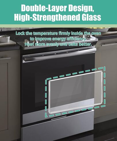 WB56X22160 Range Oven Inner Door Glass, Window Pack, Double-Layer Glass | Oven Glass Door Window, Door Glass, Range, Electric Oven, Wall Oven, WB55T10154, WB56T10152, WB56X26391, 3379163, AP5808937 in Saudi Arabia