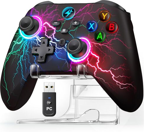 Svetaecho Wireless PC Controller with Hall Effect Triggers - Multi-Platform Gaming Controller for Switch 2/Steam/iOS/Android, RGB Lighting, Ergonomic Grip& Display Stand in Saudi Arabia