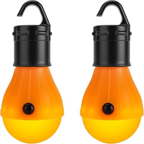 KINUR Sleep Aid Camping Light Bulbs Soft Amber Yellow Color Bug Resistent Portable Hanging Lantern for Kids,Baby,Camping,Hiking,Fishing,Decoration,Gift.(Batteries Not Included) 4 Pack in Saudi Arabia