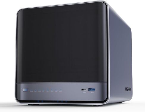 MINISFORUM 5 Bay NAS N5 Pro P370 Network Attached Storage, AMD Ryzen AI 9 HX PRO 370 Processor(12C/24T,up to 5.1GHz),Cloud Storage,16GB DDR5,128GB SSD,1 * 10Gbe,1 * 5Gbe,3*M.2 NVMe Slots, HDMI/Type-C in Saudi Arabia