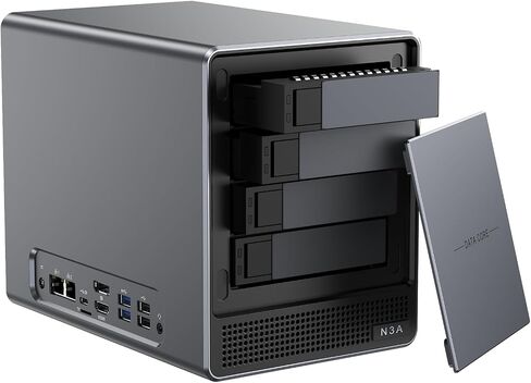 ACEMAGIC NAS N3A 4-Bay Desktop Network Attached Storage Home & Office Backup Hub,Protect Data, Up to 136TB NAS 4×HDD+2×M.2 Slots, Dual 2.5G+1G LAN, 8GB DDR4,128GB PCIe3.0 SSD, Diskless in Saudi Arabia