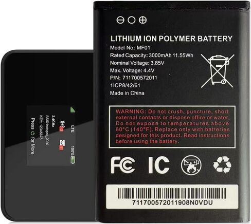 MF01 Replacement Battery 2025 Upgraded 3000mAh High Capacity Battery for AT&T Turbo Hotspot 2(CT2MHS01)Model MF01 1ICP8/42/61 PN 711700572011 Compatible with Tools in Kuwait