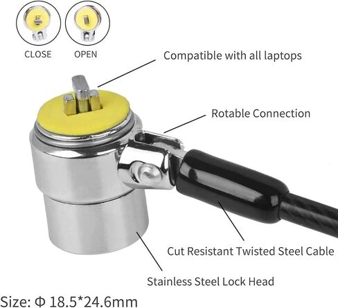 Laptop Lock, Combination Security Lock Cable with Keys and Anchor Plate, Anti Theft Lock for Business Electronics, Monitors, Tablets, Smart Phones (2 Laptop Locks Head) in Saudi Arabia