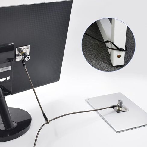Laptop Lock, Combination Security Lock Cable with Keys and Anchor Plate, Anti Theft Lock for Business Electronics, Monitors, Tablets, Smart Phones (2 Laptop Locks Head) in Saudi Arabia