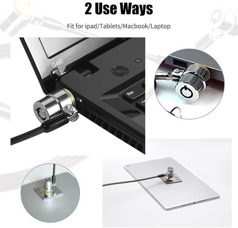 Laptop Lock, Combination Security Lock Cable with Keys and Anchor Plate, Anti Theft Lock for Business Electronics, Monitors, Tablets, Smart Phones (2 Laptop Locks Head) in Saudi Arabia