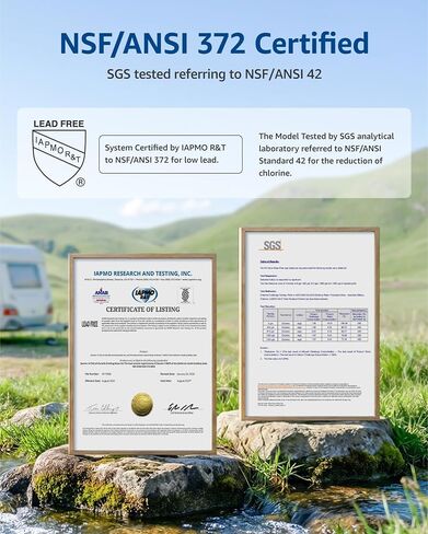 Waterspecialist RV Inline Water Filter, Garden Hose & Camper Water Filter | NSF/ANSI Certified, Reduces Chlorine, Odor, Bad Taste and Sediment in Drinking Water, with Flexible Hose Protector in Saudi Arabia