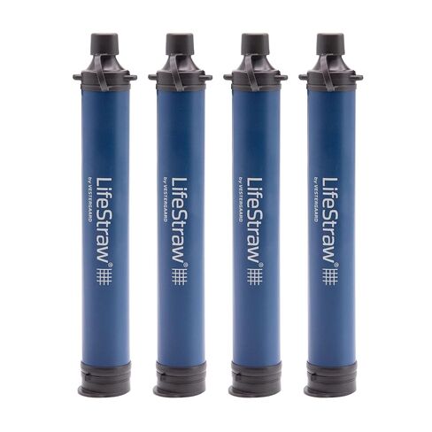 LifeStraw Personal Water Filter for Hiking,Travel and Emergency, Navy, 4 PK | Water Filter for Hiking, Camping, Travel, and Emergency Preparedness, Removes Bacteria & Parasites in Saudi Arabia