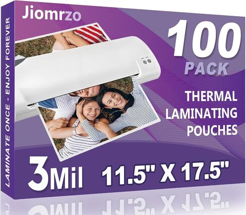 100 Pack Premium Laminating Sheets, 11.5 x 17.5 Inch, 3 Mil | Holds 11 x 17 Inch Sheets, Clear A3 Thermal Laminating Pouches with Round Corner, Lamination Sheet Paper for Laminator in Saudi Arabia