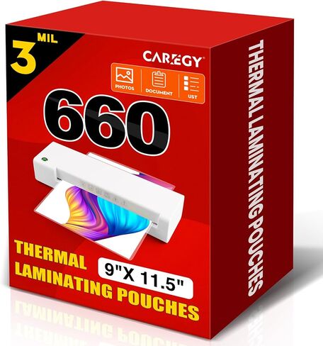 CAREGY Thermal Laminating Pouches,660 Pack Laminating Sheets, 3 Mil | 9 x 11.5 Inches Lamination Sheet Paper for Laminator, Round Corner Letter Size, Office and School Supplies in Saudi Arabia