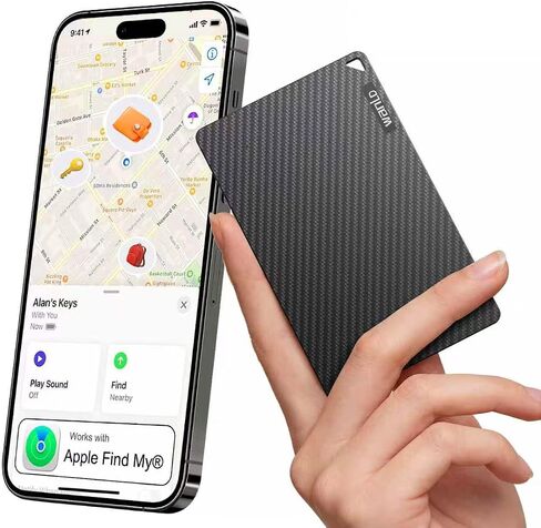 متعقب المحفظة لـ Apple Find My، [معتمد من Apple MFi]، iOS فقط | بطارية أكثر من 5 سنوات، جهاز تتبع البطاقة الذكية فائق النحافة للجدار، بطاقة تتبع المحفظة للمحفظة، جواز السفر، الأمتعة، المحفظة وحقيبة الظهر in Kuwait