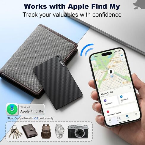 متعقب المحفظة لـ Apple Find My، [معتمد من Apple MFi]، iOS فقط | بطارية أكثر من 5 سنوات، جهاز تتبع البطاقة الذكية فائق النحافة للجدار، بطاقة تتبع المحفظة للمحفظة، جواز السفر، الأمتعة، المحفظة وحقيبة الظهر in Kuwait