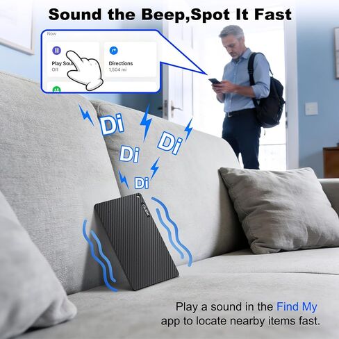 متعقب المحفظة لـ Apple Find My، [معتمد من Apple MFi]، iOS فقط | بطارية أكثر من 5 سنوات، جهاز تتبع البطاقة الذكية فائق النحافة للجدار، بطاقة تتبع المحفظة للمحفظة، جواز السفر، الأمتعة، المحفظة وحقيبة الظهر in Kuwait