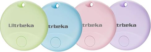 Ultrbeka Air Tracker Tag 4 Pack Bluetooth Item Finder for iPhone – MFi Certified Smart Tracker Compatible with Apple Find My, IP67 Waterproof Key Finder for Keys, Wallet, Luggage, Bike, Backpack in Kuwait