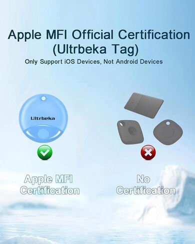 Ultrbeka Air Tracker Tag 4 Pack Bluetooth Item Finder for iPhone – MFi Certified Smart Tracker Compatible with Apple Find My, IP67 Waterproof Key Finder for Keys, Wallet, Luggage, Bike, Backpack in Kuwait
