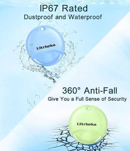 Ultrbeka Air Tracker Tag 4 Pack Bluetooth Item Finder for iPhone – MFi Certified Smart Tracker Compatible with Apple Find My, IP67 Waterproof Key Finder for Keys, Wallet, Luggage, Bike, Backpack in Kuwait