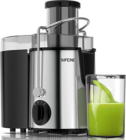 SIFENE Compact Centrifugal Juicer, 3" Wide Chute, Peak Power 800W, Red | 3-speed ingredient control, easy-clean removable parts, apples, carrots, celery and beet prep, BPA-free food-contact parts in Saudi Arabia
