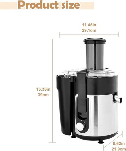 Juicer Machines,600W Portable Electric Fruit Juicer | Easy-Clean Juice Extractor with 3" Wide-Mouth Feed Chute, Dual-Speed Juicer Machine for Vegetable & Fruit & For Home Kitchen in Saudi Arabia