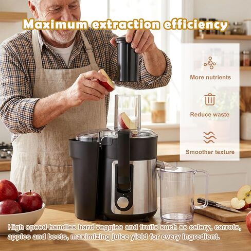 Juicer Machines,600W Portable Electric Fruit Juicer | Easy-Clean Juice Extractor with 3" Wide-Mouth Feed Chute, Dual-Speed Juicer Machine for Vegetable & Fruit & For Home Kitchen in Saudi Arabia