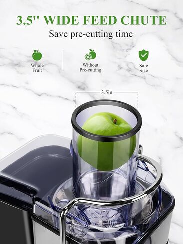 Healnitor 1200W 6-Speed Touch LCD Screen Centrifugal Juicer with 3.2'' Big Wide Chute, Juice Extractor Machines Vegetable and Fruit, Titanium Enhanced Filter, Easy Clean, BPA-Free, Silver in Saudi Arabia