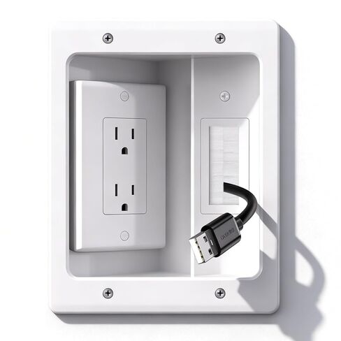 in Wall Cable Management kit Recessed TV Outlet W/Hole Saw & Drill Template Power & Low Voltage Wire Safe tv Cable Hider wall kit for Wall Mounted TV Home Theater in Saudi Arabia