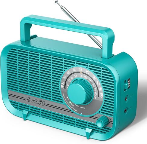 راديو بلوتوث محمول AM FM قابل لإعادة الشحن مع ساعة | طاقة التيار المتردد / بطاريات AA / راديو بطارية قابلة للشحن، ساعة منبه، مؤقت للنوم، شاشة LCD شفافة لكبار السن، المنزل، المطبخ in Kuwait