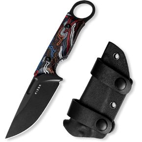 Kizer Cabox Fixed Blade Knife, 3.36" D2 Steel Fixed Blade Hunting Knife | G10 Handle with Sheath, EDC Knives for Survival Hunting Camping Knives 1048A3 in Saudi Arabia