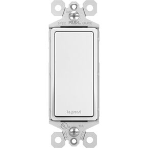 Legrand radiant TM870STMWCC10 15 Amp Garbage Disposal Rocker Wall Switch, Single Pole Momentary Contact Decorator Light Switches, White (1 Count) in Kuwait