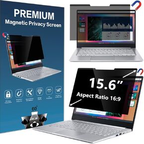 16 Inches Magnetic Privacy Screen Filter for Laptop 16:10 Widescreen Monitor | Removable |Computer Privacy Shield | Anti Glare & Blue Light Filter | Eye Protection | Anti-SPY | Anti-Scratch Protector in Saudi Arabia