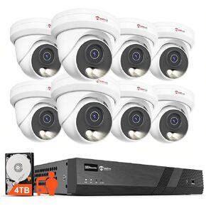 Anpviz 16 Channel NVR PoE Security Camera System, 12MP 4K 16CH NVR 4TB | 8PCS 6MP Wired IP Turret Cameras Outdoor with AI Detection, Smart Color Night Vision, Built in Mic, NDAA(U Series) in Kuwait