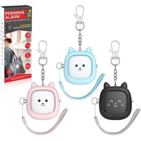 Personal Safety Alarm, VIGOROAD 3 Pack Loud 130dB Siren Emergency Panic Alarm with LED Light, Easy Pull Pin Keychain Self-Defense Security Alarm for Women, Seniors, Kids in Kuwait