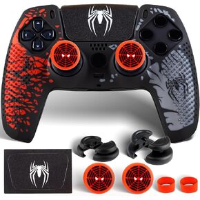 غطاء وملصق من السيليكون × 1 وعدم السقوط × 2 لوحدة تحكم PS5 Spider Edition in Kuwait