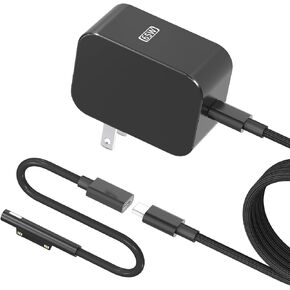 YURCIPWE Surface Pro Charger 65W, Surface Laptop Charger Compatible with Microsoft Surface Pro 11/10/9/8/7+/7/6/5/4/X, Surface Laptop 7/6/5/4, Surface Book 3/2, Surface Go 3/2/1 with 8.8ft Power Cord in Saudi Arabia
