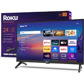تلفزيون Roku الذكي - سلسلة مختارة مقاس 24 بوصة، تلفزيون عالي الدقة 720 بكسل - تلفزيون Roku مع جهاز تحكم عن بعد صوتي - تلفزيون LED بشاشة مسطحة مع شبكة Wi-Fi لبث الأخبار المحلية المباشرة والرياضة والترفيه العائلي in Saudi Arabia