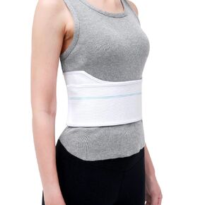 Pauline Broken Rib Brace for Men - Compression Chest Binder for Cracked Ribs Support & Chest Pain Relief - Rib Belt for Bruised Rib Cage (White, Fits 30"-45") in Saudi Arabia