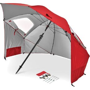 Sport-Brella Premiere UPF 50+ Protection Umbrella Shelter with Patented Side Panels and Tilt Mechanism, Heavy-Duty 1.25 Inch Center Pole, Auger Anchor for Sand and Grass in Saudi Arabia