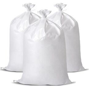 12X Heavy Duty Woven Sand Bags, 20"x30" Empty Sacks | Flood control, garden waste, grain storage & cargo handling. 50kg load capacity. Upgraded 80g/㎡ woven material. Includes tie in Saudi Arabia