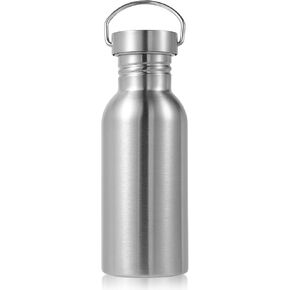 Volhoply 22oz Uninsulated Single Walled Water Bottle, Stainless Steel Reusable Water Bottles with Handle, BPA Free & Plastic Free 18/8 304 Metal Water Bottles for Camping, Hikers, Cyclists in Saudi Arabia