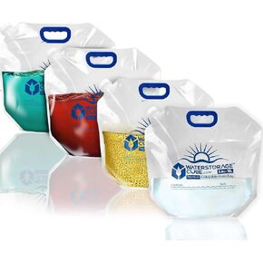 WaterStorageCube Premium Collapsible Water Container Bags | BPA-Free Food-Grade Clear Plastic Storage Jug for Camping, Hiking Emergency, No-Leak Freezable & Foldable in Saudi Arabia