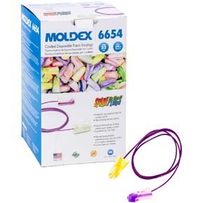 Moldex SparkPlugs® Corded Soft Foam Earplugs – Comfortable Disposable Ear Plugs for Hearing Protection, Noise Reduction, NRR 33dB, Individually Wrapped, 100 Pairs, 6654 | Disposable, NRR 33dB, Individually Wrapped, Model 6654 in Saudi Arabia