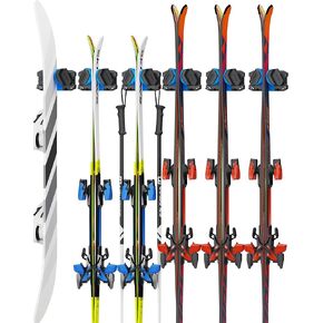 Skifavs Ski & Snowboard Wall Rack, Ski Wall Mount & Ski Rack Wall Mount for Garage Space-Saving, Winter Gear Organizer, Fits Any Ski or Snowboard, Nonslip Ski Holders, Garage Organization, 6 Pack in Saudi Arabia