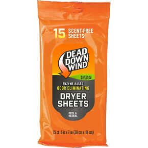 DEAD DOWN WIND Natural Woods Scented Odor Eliminating Dryer Sheets (15Ct) - Hunting Scent Control - Durable Hunting Scent Eliminators - Advanced Hunting Laundry Gear in Saudi Arabia