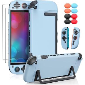 WAXITY Dockable Protective Case for Nintendo Switch 2-Green | Hard Cover Shell for Switch 2 Console with Screen Protector Accessories and Thump Grips, Shockproof Full Protection in Saudi Arabia
