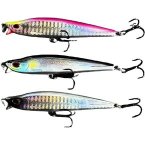 3pcs Jerkbait for Bass Fishing, Minnow Saltwater Fishing Lures, 9.5cm 24.2g Transfer System Casting Trout Pike Lures, Crankbaits Hard Bait, Artificial Lures, Sinking Pencil Vibration Lures in Saudi Arabia