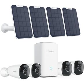 REOLINK 4K Solar Security Camera Wireless Outdoor 2.4/5GHz WiFi, 4 Cam Kit | 8MP Color Night Vision, Solar-Powered, Smart Detection, Encrypted 1 Year Local Storage, No Subscriptions, IP66 Waterproof in Saudi Arabia